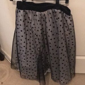 Black & white tutu style high waist skirt.